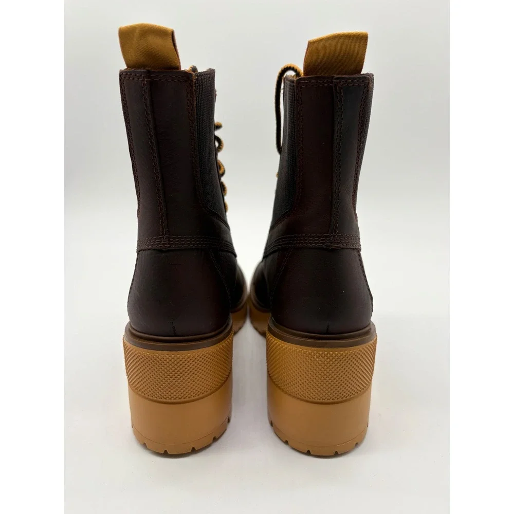 Timberland Courmayeur Valley Boots Womens 9 Brown Excellent Heeled Lug Sole